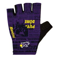 Santini Tour De France Official Puy De Dome 2023 Short Gloves